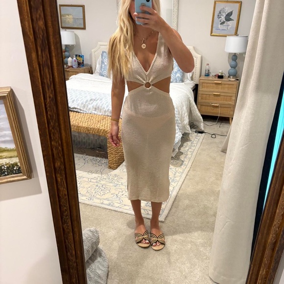 SHEIN Women's Cream and Tan Dress - Picture 1 of 3